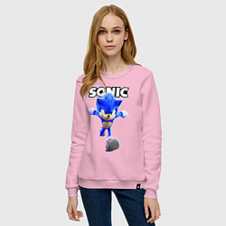 Свитшот хлопковый женский Sonic the Hedgehog 2022, цвет: светло-розовый — фото 2