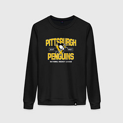 Свитшот хлопковый женский Pittsburgh Penguins Питтсбург Пингвинз, цвет: черный