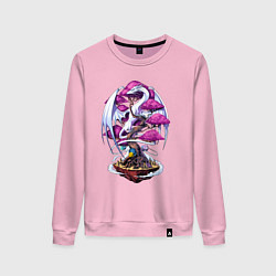 Женский свитшот Дракон на дереве - космическая метаморфоза