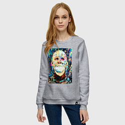 Свитшот хлопковый женский Pinhead Hellrazer, цвет: меланж — фото 2