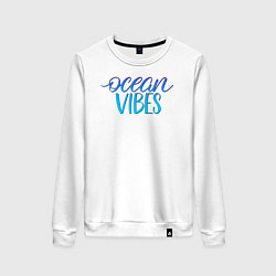 Свитшот хлопковый женский Ocean vibe, цвет: белый
