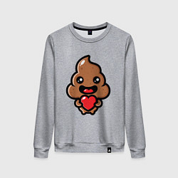 Женский свитшот Влюбленная какашка с сердечком