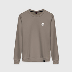 Свитшот хлопковый женский Chaoseum White Logo спина, цвет: утренний латте