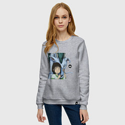 Свитшот хлопковый женский Haku & Sen, цвет: меланж — фото 2