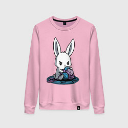 Женский свитшот Зайчонок обнял клубки The bunny hugged the balls