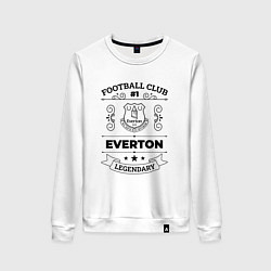 Свитшот хлопковый женский Everton: Football Club Number 1 Legendary, цвет: белый