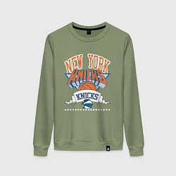 Свитшот хлопковый женский NEW YORK KNIKS NBA, цвет: авокадо