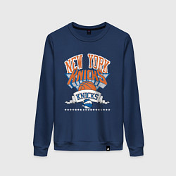 Свитшот хлопковый женский NEW YORK KNIKS NBA, цвет: тёмно-синий