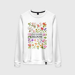 Женский свитшот Позволь себе расцвести разные цветы ботаника аквар