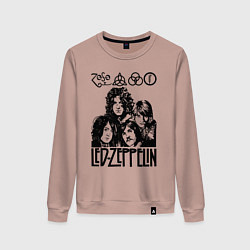 Свитшот хлопковый женский Led Zeppelin Black, цвет: пыльно-розовый
