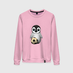 Свитшот хлопковый женский Футбол - Пингвин, цвет: светло-розовый