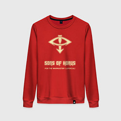 Свитшот хлопковый женский Сыны Хоруса винтаж лого, цвет: красный