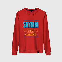 Свитшот хлопковый женский Игра Skyrim pro gaming, цвет: красный