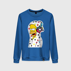 Женский свитшот Гомер Симпсон в звёздном балахоне и в наушниках