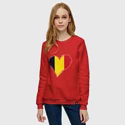 Свитшот хлопковый женский Сердце - Бельгия, цвет: красный — фото 2