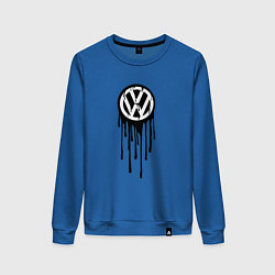 Свитшот хлопковый женский Volkswagen - art logo, цвет: синий