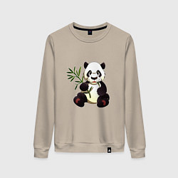 Женский свитшот Панда кушает бамбук