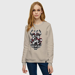 Свитшот хлопковый женский Biker mice - from mars, цвет: миндальный — фото 2