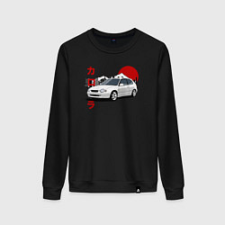 Свитшот хлопковый женский Toyota Corolla JDM Retro Style, цвет: черный