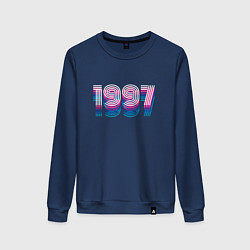 Свитшот хлопковый женский 1997 год ретро неон, цвет: тёмно-синий