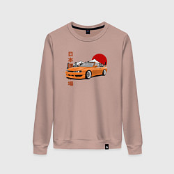 Свитшот хлопковый женский Silvia s14 JDM Retro Car, цвет: пыльно-розовый