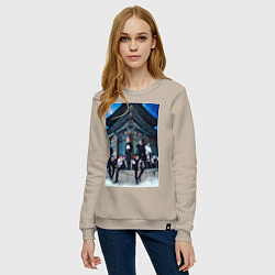 Свитшот хлопковый женский Stray Kids Thunderous, цвет: миндальный — фото 2
