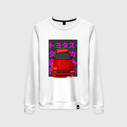 Свитшот хлопковый женский Supra A70 MK3 JDM, цвет: белый