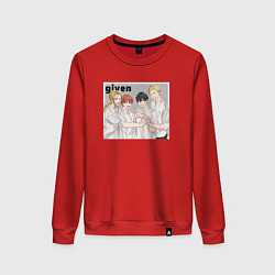 Свитшот хлопковый женский Дарованные вместе, цвет: красный
