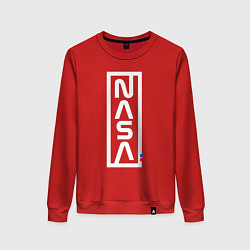 Свитшот хлопковый женский Наса - logo, цвет: красный