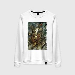 Свитшот хлопковый женский Фантастический механистический костюм для девушки, цвет: белый