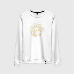 Женский свитшот Горы и солнце в круге