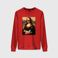 Свитшот хлопковый женский Мона Лиза modern style, цвет: красный