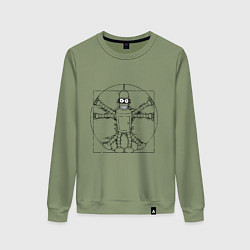 Свитшот хлопковый женский Vitruvian Bender, цвет: авокадо