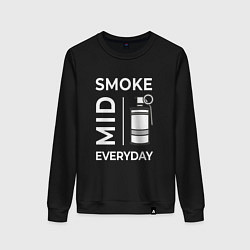 Свитшот хлопковый женский Smoke Mid Everyday, цвет: черный