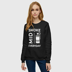 Свитшот хлопковый женский Smoke Mid Everyday, цвет: черный — фото 2