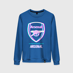 Свитшот хлопковый женский Arsenal FC в стиле glitch, цвет: синий