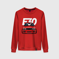 Свитшот хлопковый женский BMW E30, цвет: красный