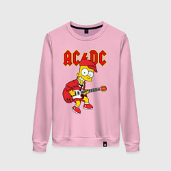 Женский свитшот AC DC Барт Симпсон
