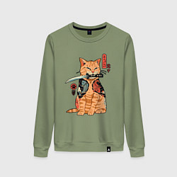 Женский свитшот Японский Кот Якудза