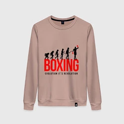 Свитшот хлопковый женский Boxing evolution, цвет: пыльно-розовый