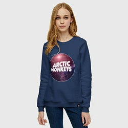 Свитшот хлопковый женский Arctic Monkeys: space, цвет: тёмно-синий — фото 2
