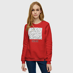 Свитшот хлопковый женский Профессия химик, цвет: красный — фото 2