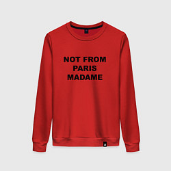 Свитшот хлопковый женский Not from Paris madame, цвет: красный
