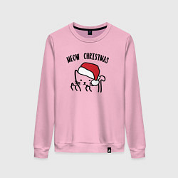 Свитшот хлопковый женский Поздравление от кота, цвет: светло-розовый