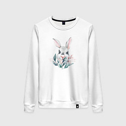 Женский свитшот Кролик в цветах