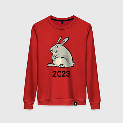 Свитшот хлопковый женский Большой кролик 2023, цвет: красный