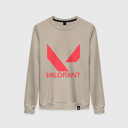Свитшот хлопковый женский Valorant - logo, цвет: миндальный