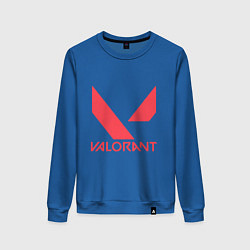 Свитшот хлопковый женский Valorant - logo, цвет: синий