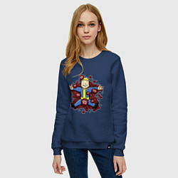 Свитшот хлопковый женский Vault boy caps, цвет: тёмно-синий — фото 2
