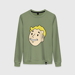 Свитшот хлопковый женский Vault boy head, цвет: авокадо